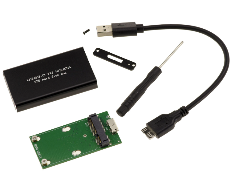 mSATA to USB 3.0 SSD Case Enclosure Mini SATA USB Adapter External Solid State Disk Box for PC Laptop 30x50 mSATA HD Hard Disk — view 3