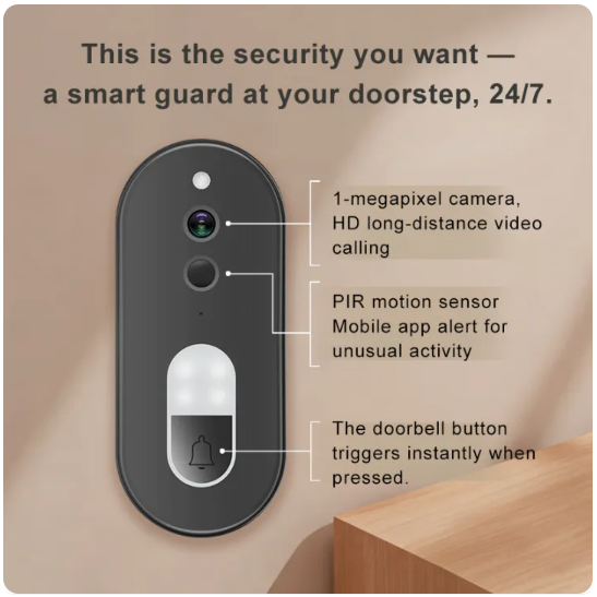 DB400A smart Wifi video doorbell with app — view 2