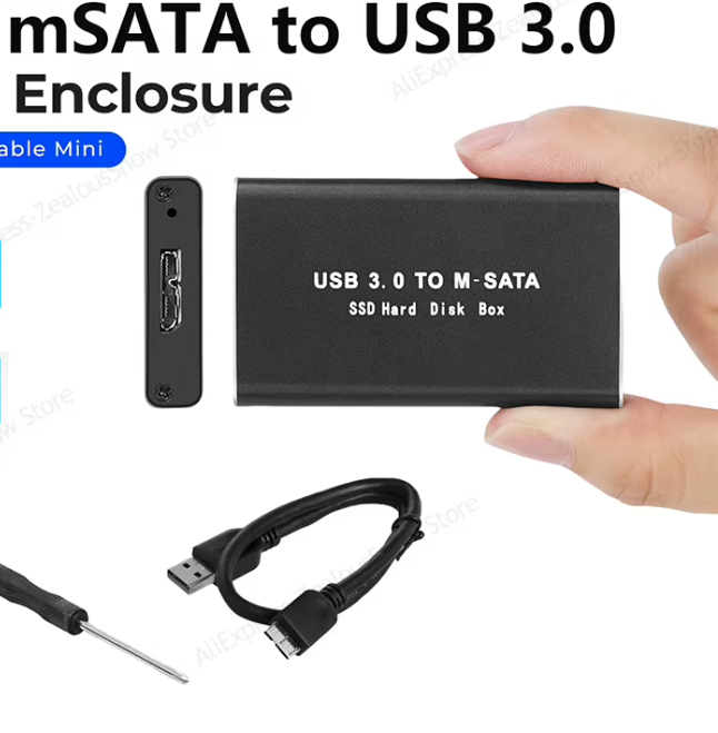 mSATA to USB 3.0 SSD Case Enclosure Mini SATA USB Adapter External Solid State Disk Box for PC Laptop 30x50 mSATA HD Hard Disk