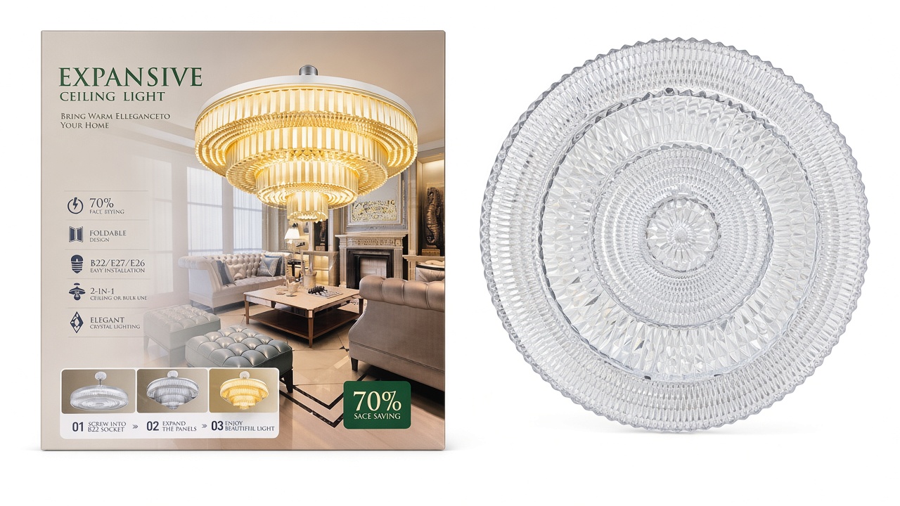 Expandable ceiling light 50W Pin and Screw bulb