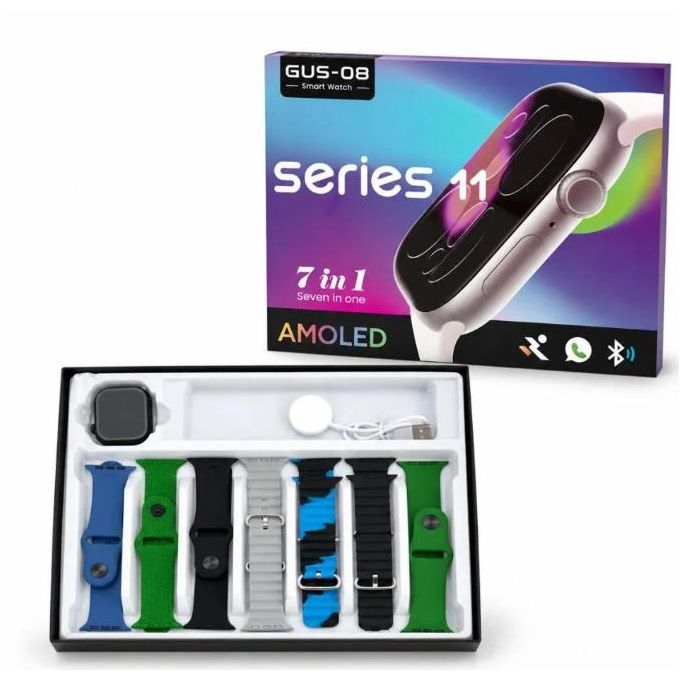 Smart watches with AMOLED Display and 7 straps for weekly outfit matching — view 4