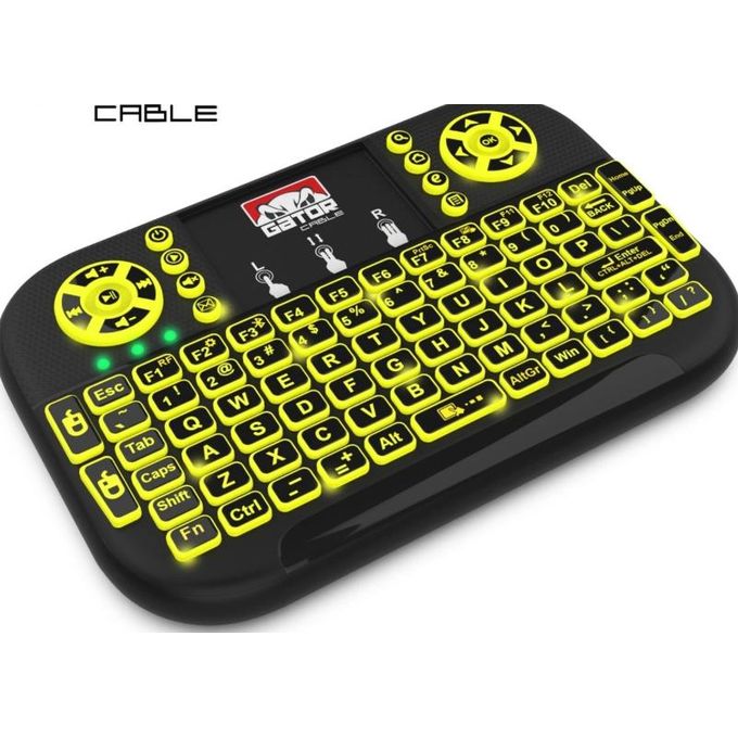 Wireless TV/ANDROID Bluetooth keyboard remote with RBG Multicolor backlight and inbuilt mouse touchpad — view 2
